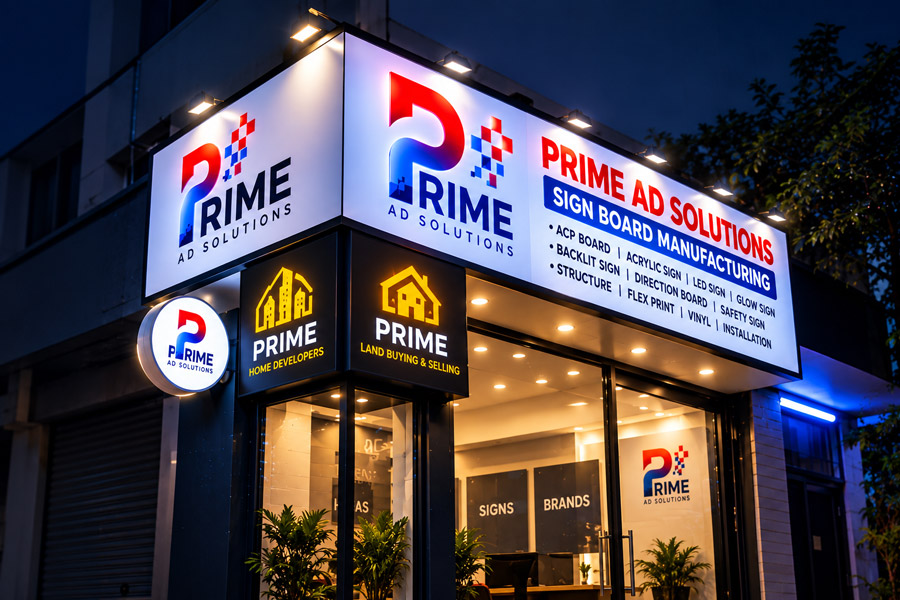 Sign board fitted by Prime Ad Solutions